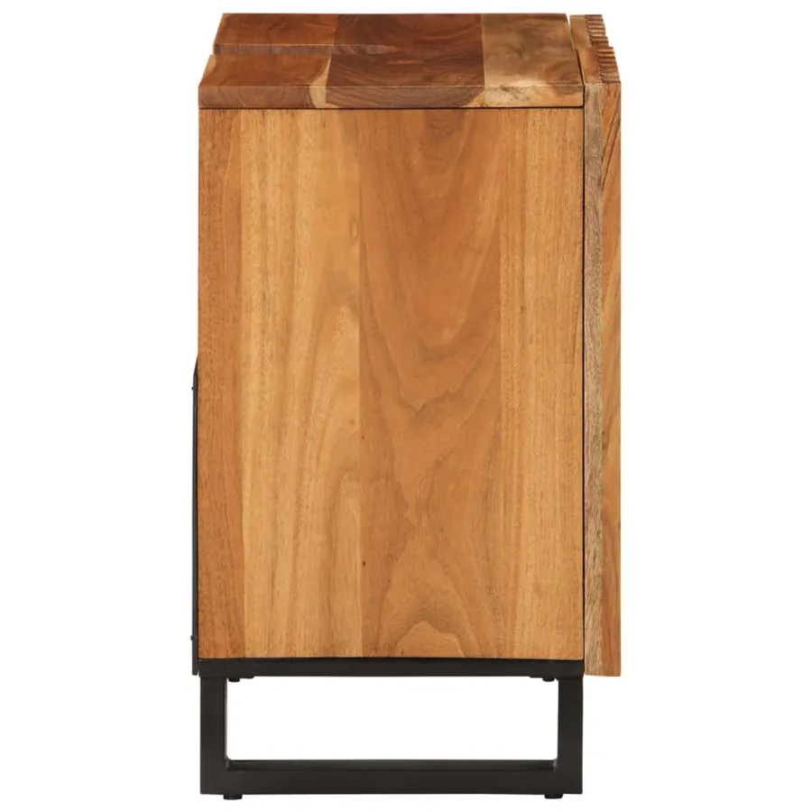 Armoire lavabo de salle de bain 62x34x58cm bois massif d'acacia - 4