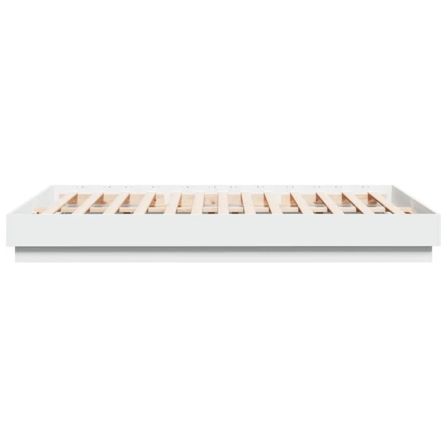 Cadre de lit sans matelas blanc 160x200 cm - 5