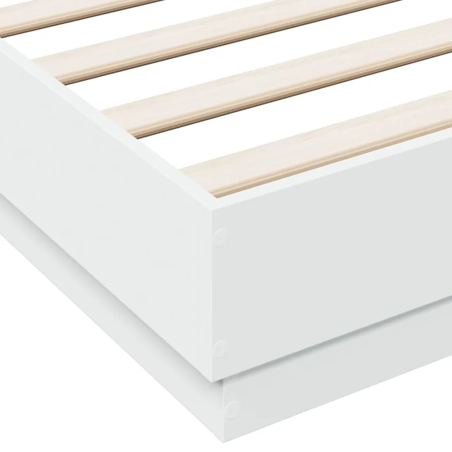 Cadre de lit sans matelas blanc 160x200 cm - 7