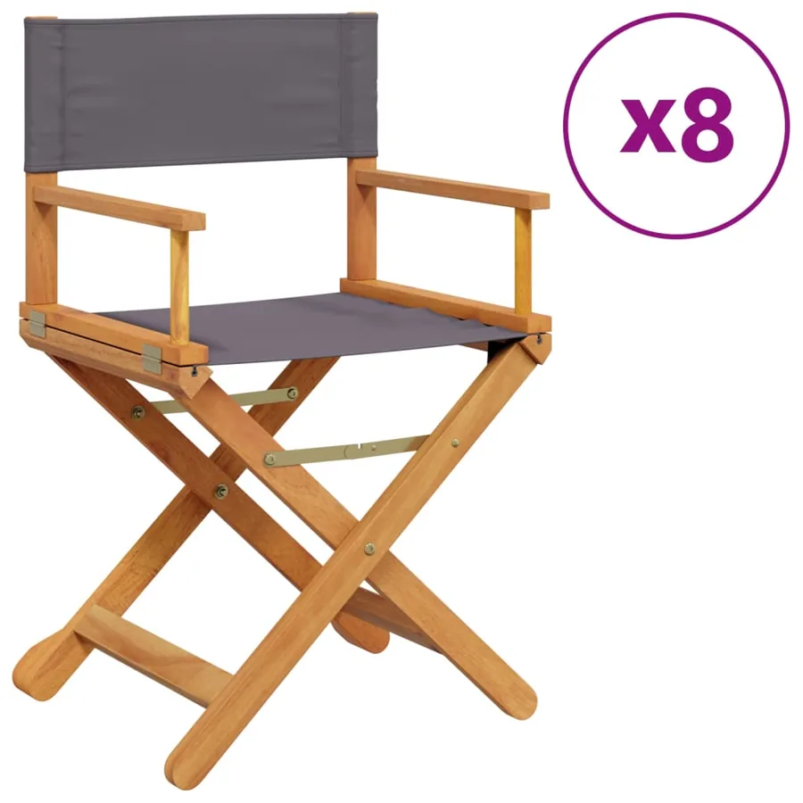 Chaises pliables de jardin lot de 8 gris foncé tissu - 2