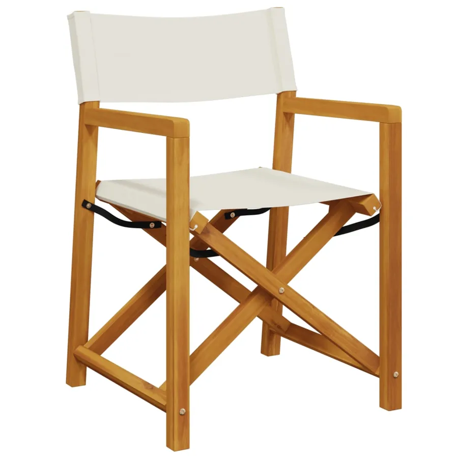 Chaises de jardin pliables lot de 6 blanc crème tissu - 3