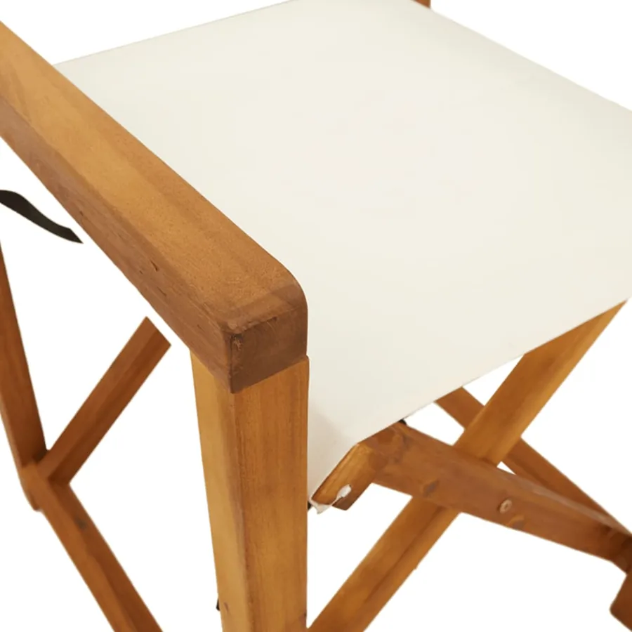 Chaises de jardin pliables lot de 6 blanc crème tissu - 8