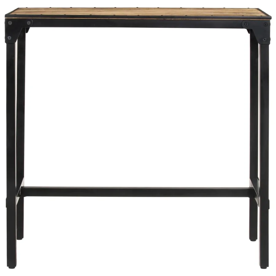 Ensemble de bar 5 pcs bois de manguier brut massif et métal - 8