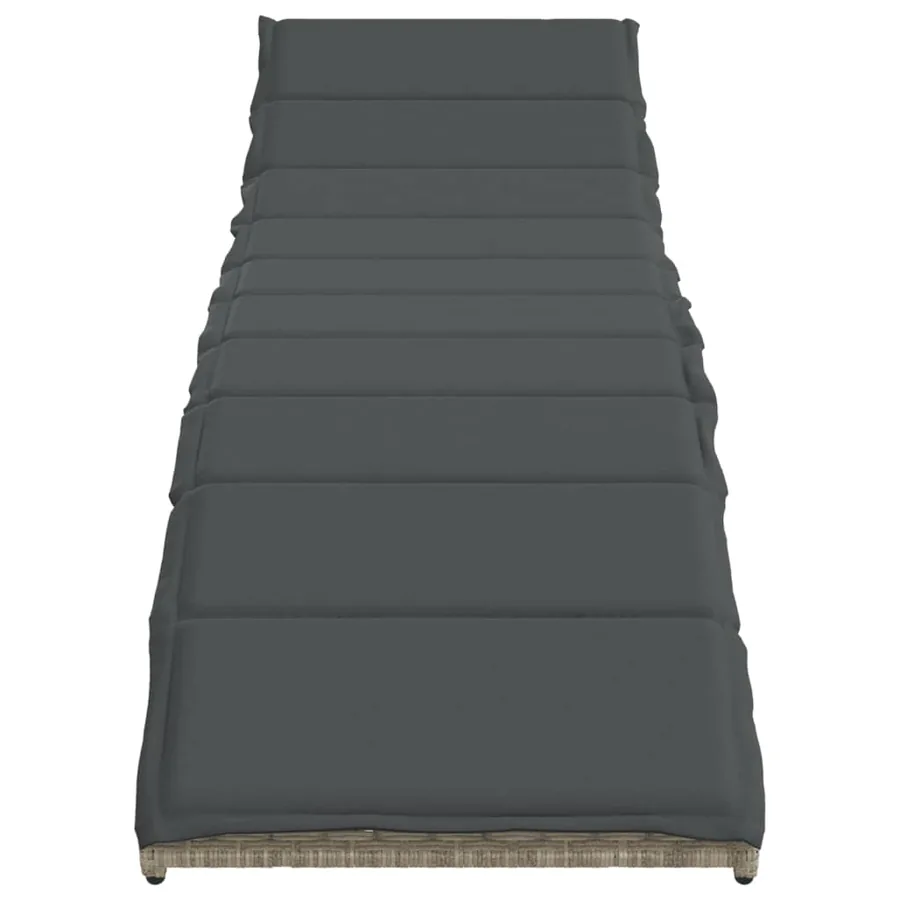 Chaises longues lot de 2 avec table gris clair résine tressée - 5