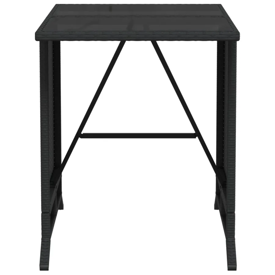 Ensemble de bistro 3 pcs avec coussins noir résine tressée - 11