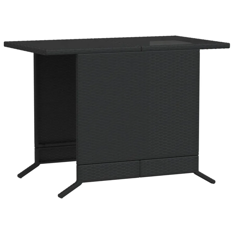 Ensemble de bistro 3 pcs avec coussins noir résine tressée - 12