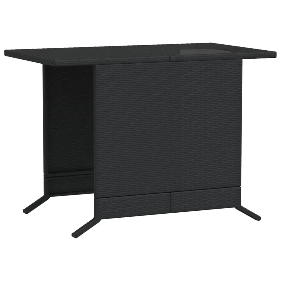 Ensemble de bistro 3 pcs avec coussins noir résine tressée - 9