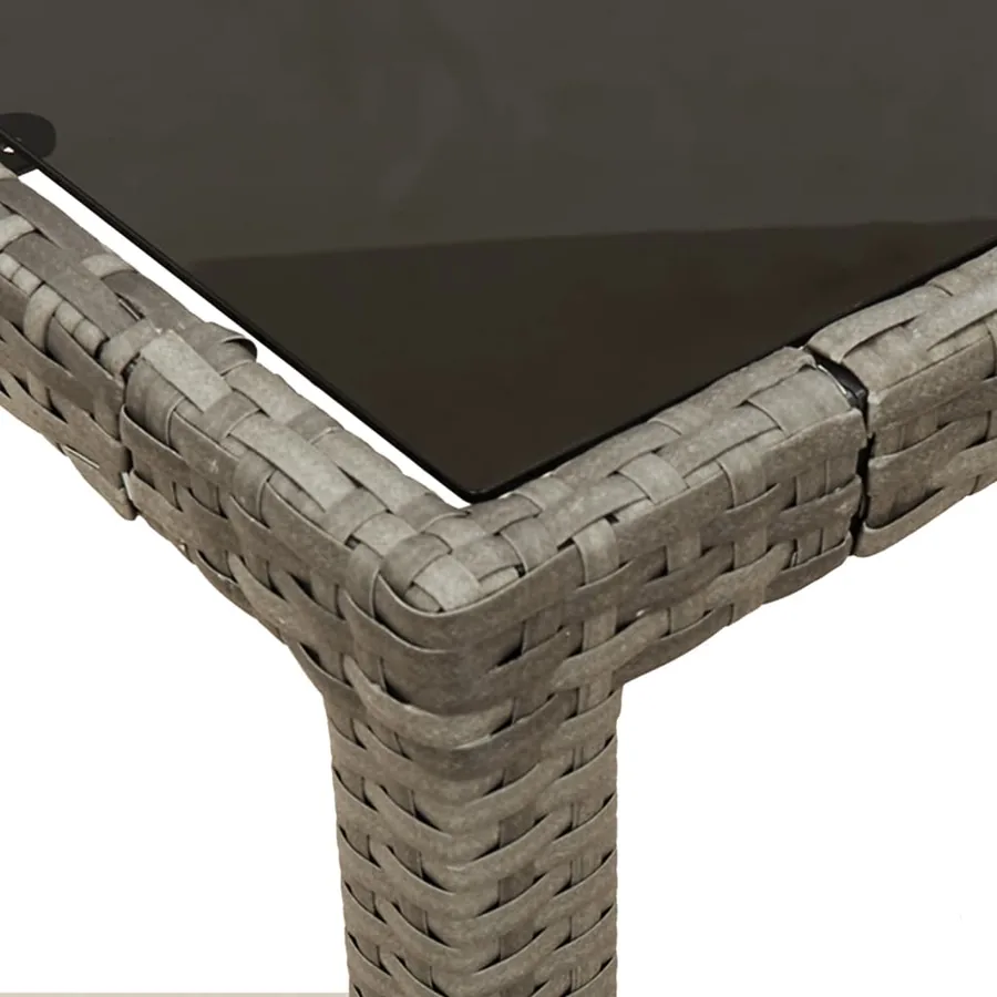Ensemble à manger de jardin et coussins 7 pcs gris rotin - 6