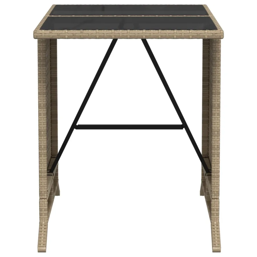 Ensemble de bistro 3 pcs coussins mélange beige résine tressée - 11
