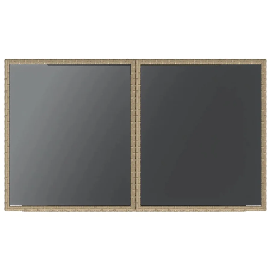 Ensemble de bistro 3 pcs coussins mélange beige résine tressée - 13