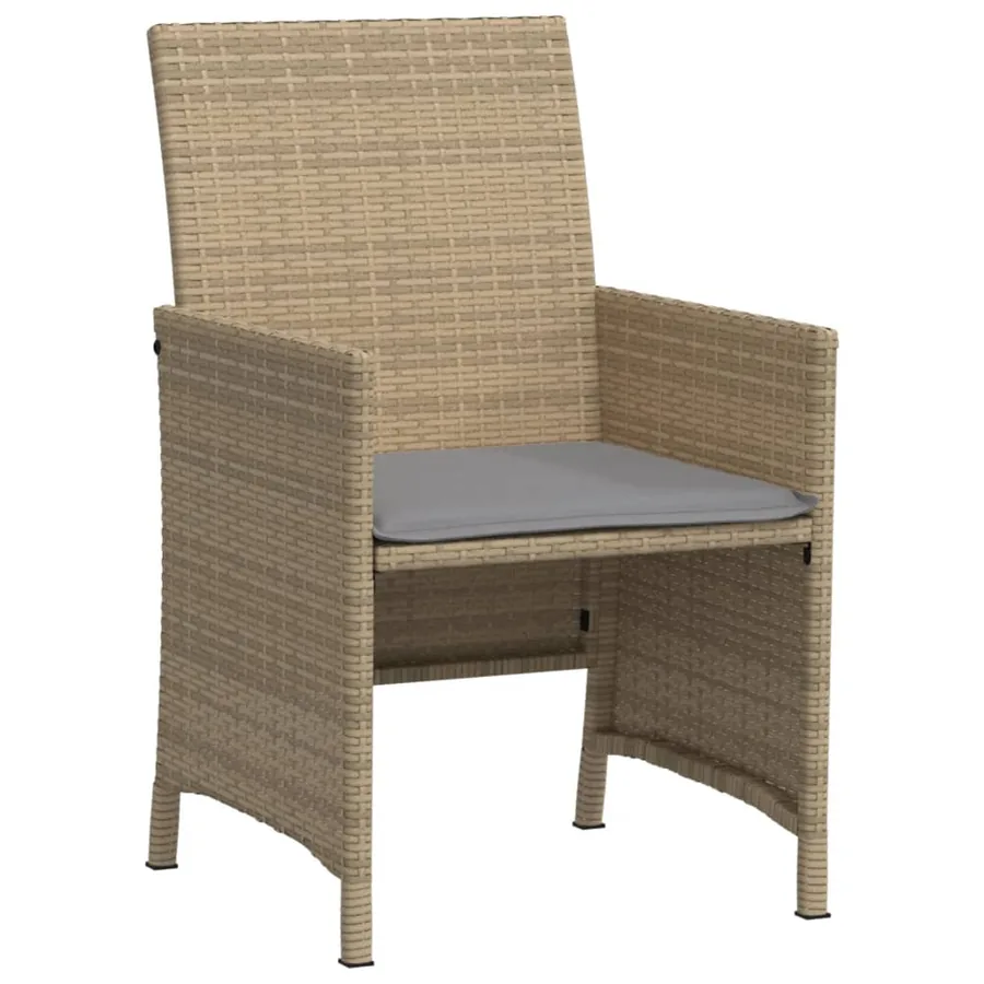 Ensemble de bistro 3 pcs coussins mélange beige résine tressée - 5