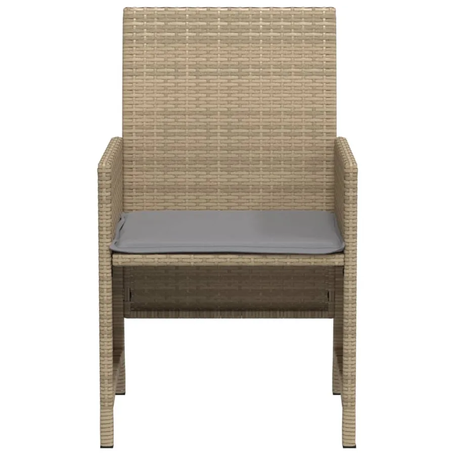 Ensemble de bistro 3 pcs coussins mélange beige résine tressée - 6