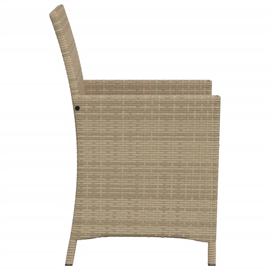 Ensemble de bistro 3 pcs coussins mélange beige résine tressée - 7