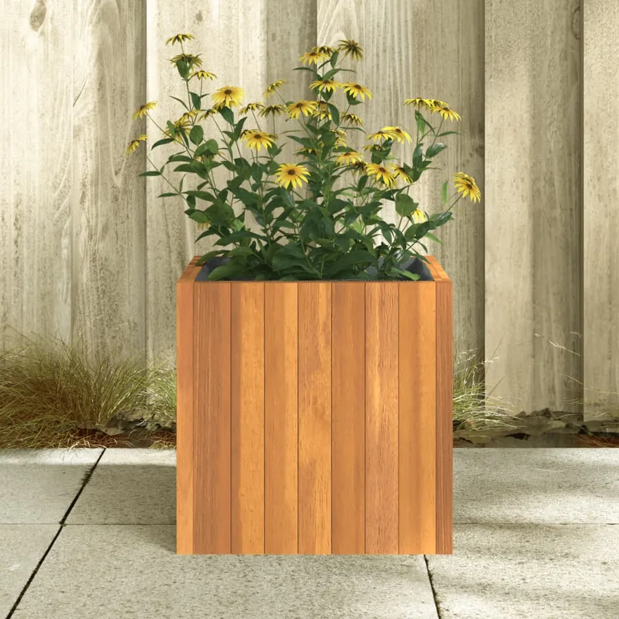 Jardinière 35x35x35 cm bois massif d'acacia - 3