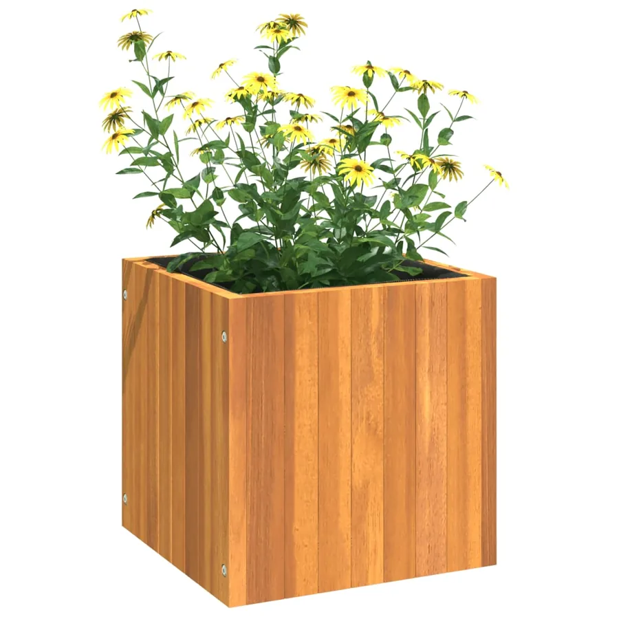Jardinière 35x35x35 cm bois massif d'acacia - 4