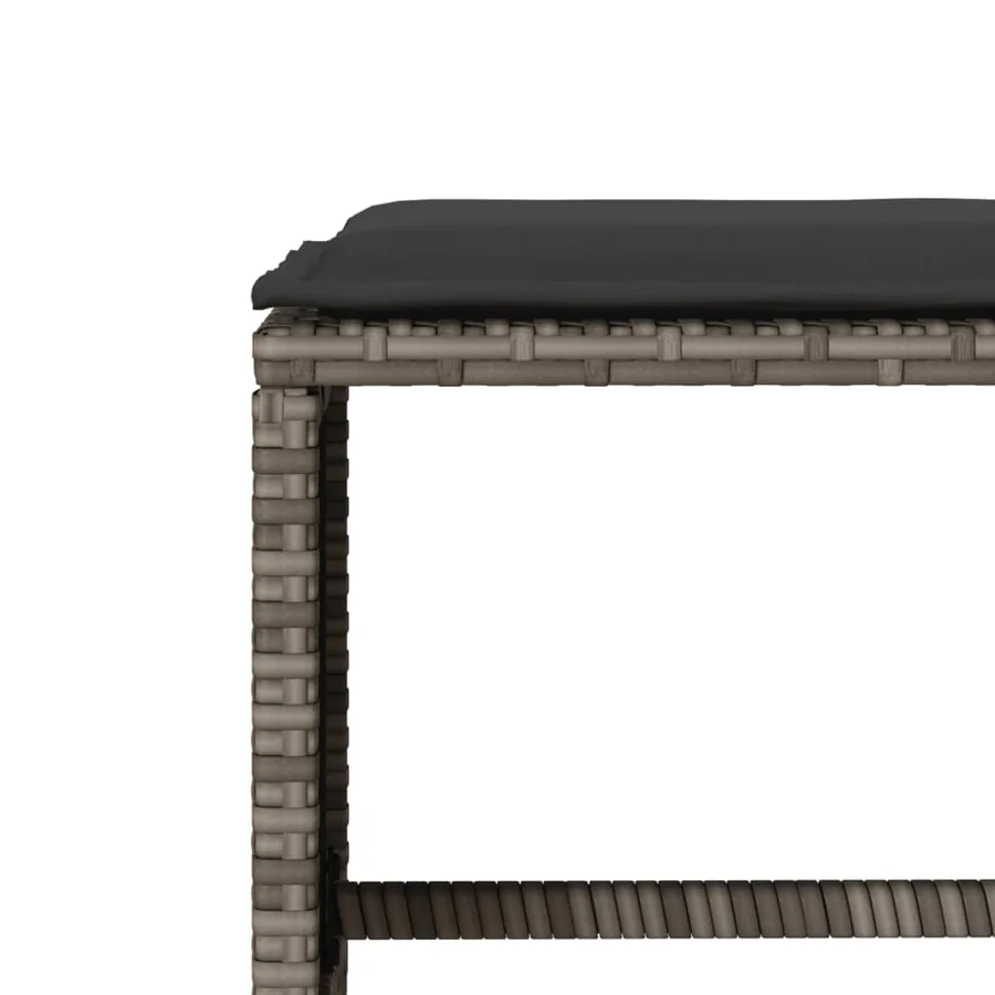 Salon de jardin 6 pcs avec coussins gris résine tressée - 9