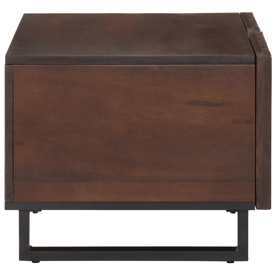 Table basse marron 80x51x40 cm bois de massif manguier - 3