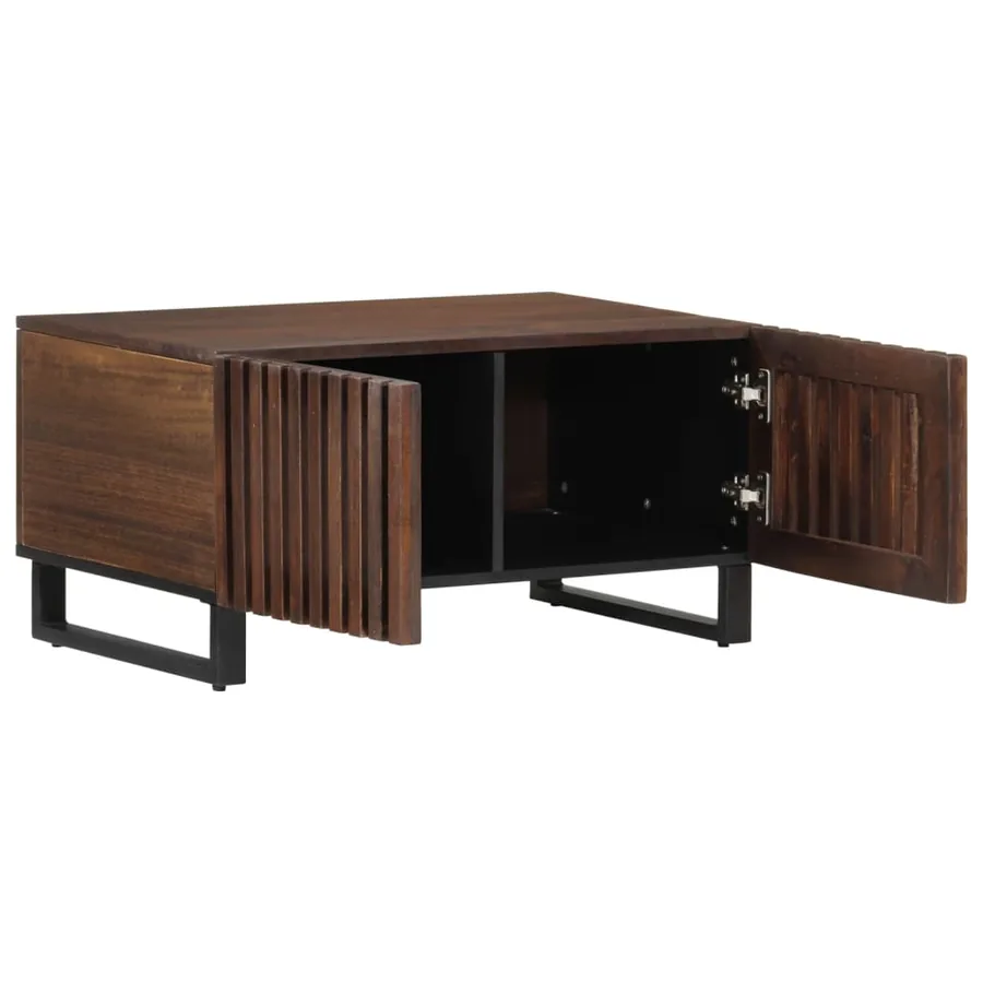 Table basse marron 80x51x40 cm bois de massif manguier - 5