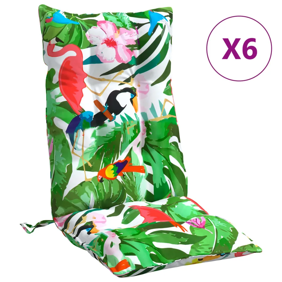 Coussins de chaise à dossier haut lot de 6 multicolore - 2