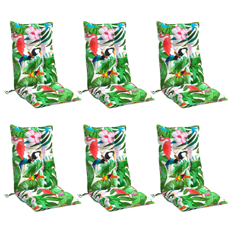 Coussins de chaise à dossier haut lot de 6 multicolore - 3