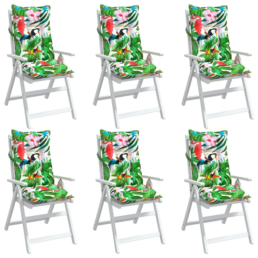 Coussins de chaise à dossier haut lot de 6 multicolore - 4