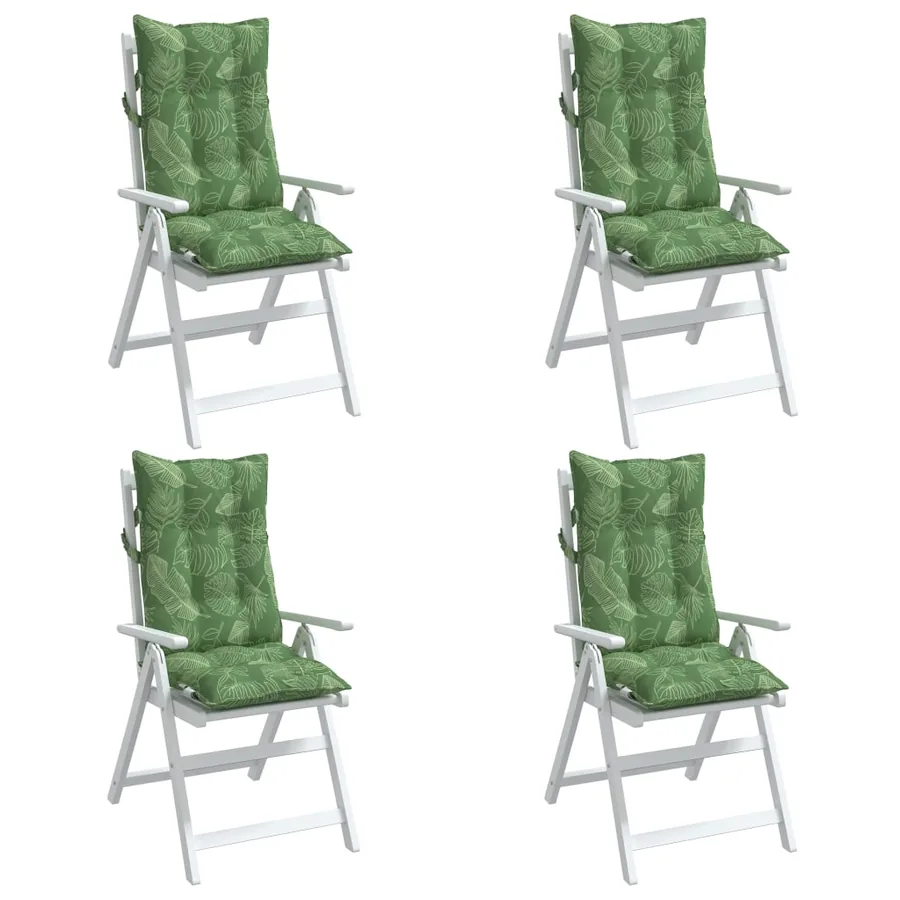 Coussins de chaise à dossier haut lot de 4 modèle de feuille - 4