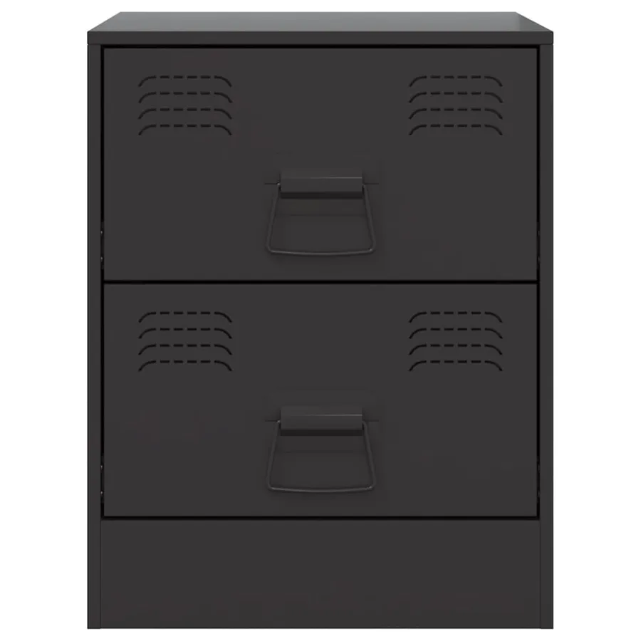 Table de chevet noir 34,5x39x44 cm acier - 6