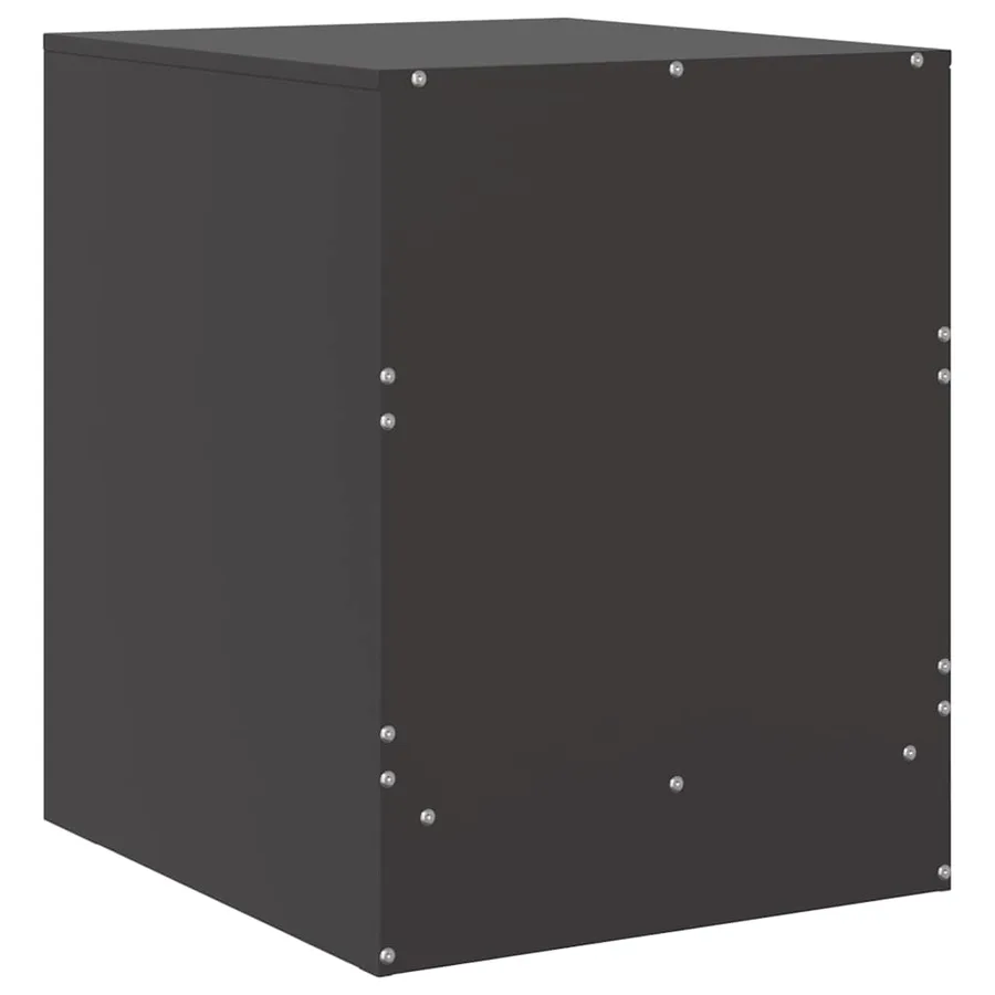 Table de chevet noir 34,5x39x44 cm acier - 9