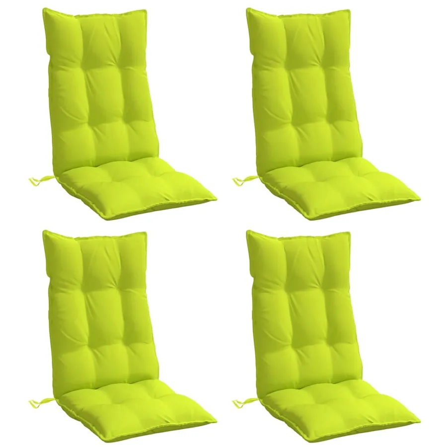 Coussins de chaise à dossier haut lot de 4 vert vif - 3