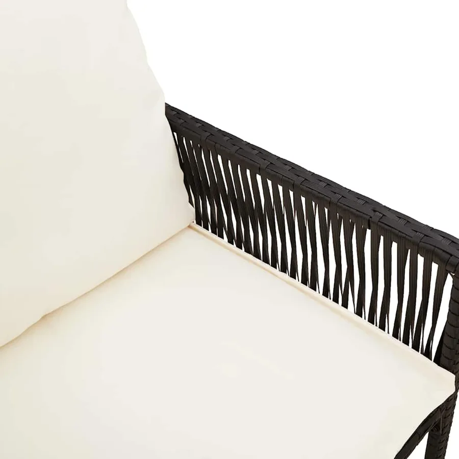 Tabourets de bar jardin coussins lot de 2 noir résine tressée - 9