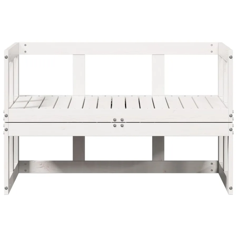 Canapé de jardin extensible blanc bois massif de pin - 5