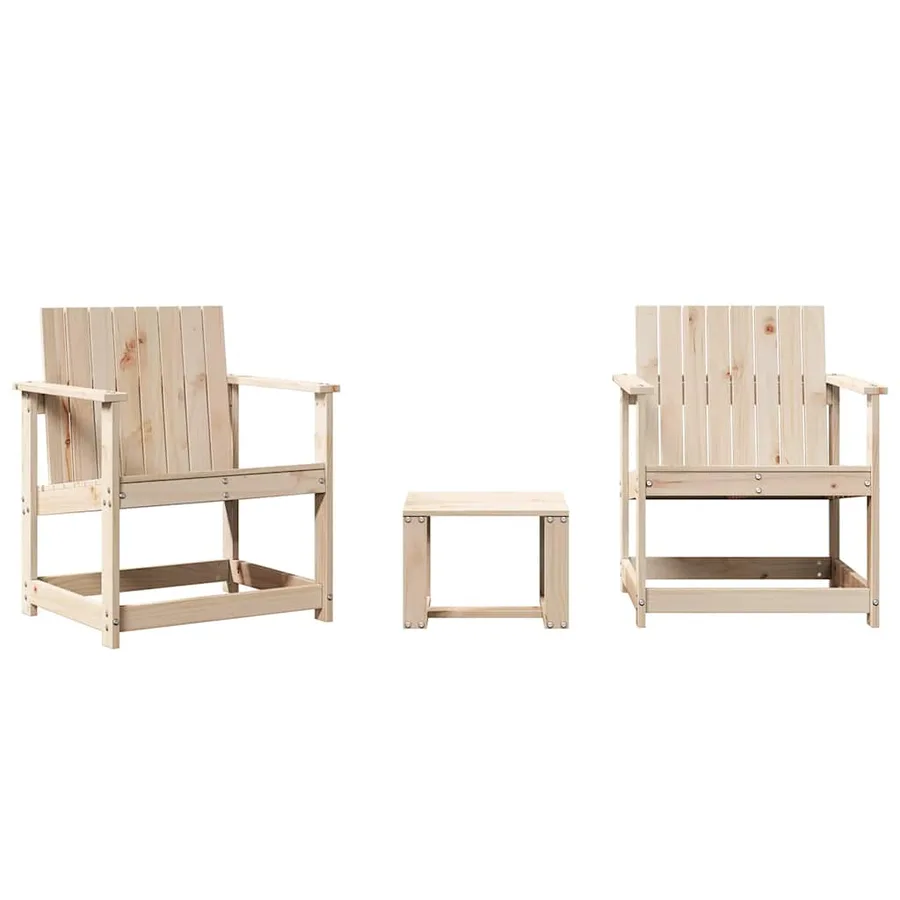 Salon de jardin 3 pcs bois massif de pin - 2
