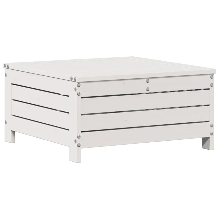 Salon de jardin 7 pcs avec coussins blanc bois de pin massif - 6