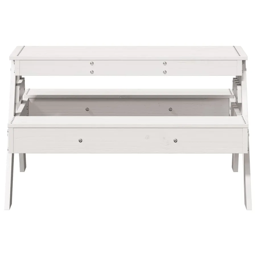 Table de pique-nique pour enfants blanc bois massif de pin - 4