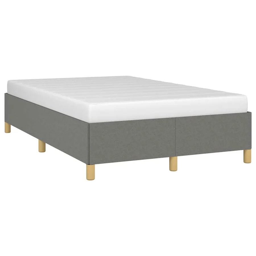 Cadre de lit sans matelas gris foncé 120x190 cm tissu - 4