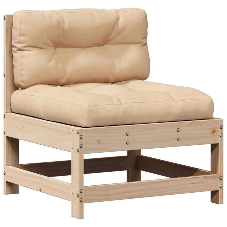 Salon de jardin 6 pcs avec coussins Bois de pin massif - 5