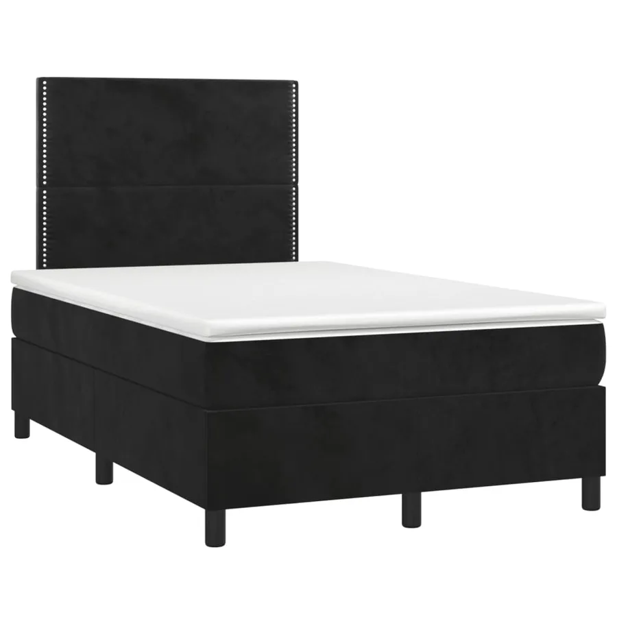 Sommier à lattes de lit avec matelas noir 120x190 cm velours - 2