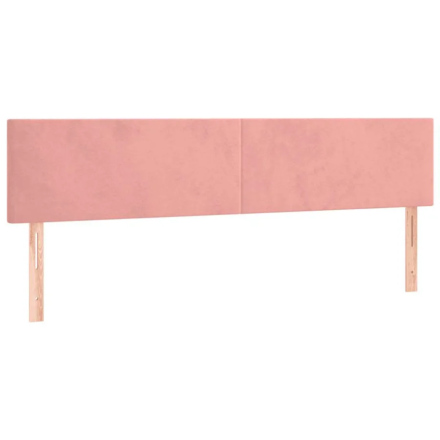 Sommier à lattes de lit avec matelas rose 120x190 cm velours - 7
