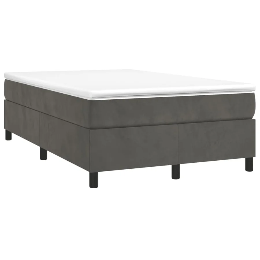 Sommier à lattes de lit et matelas gris foncé 120x190cm velours - 2