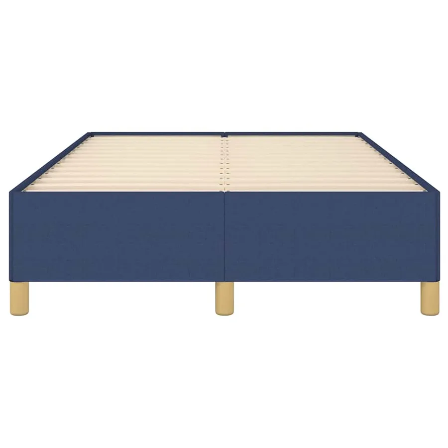 Cadre de lit sans matelas bleu 120x190 cm tissu - 5