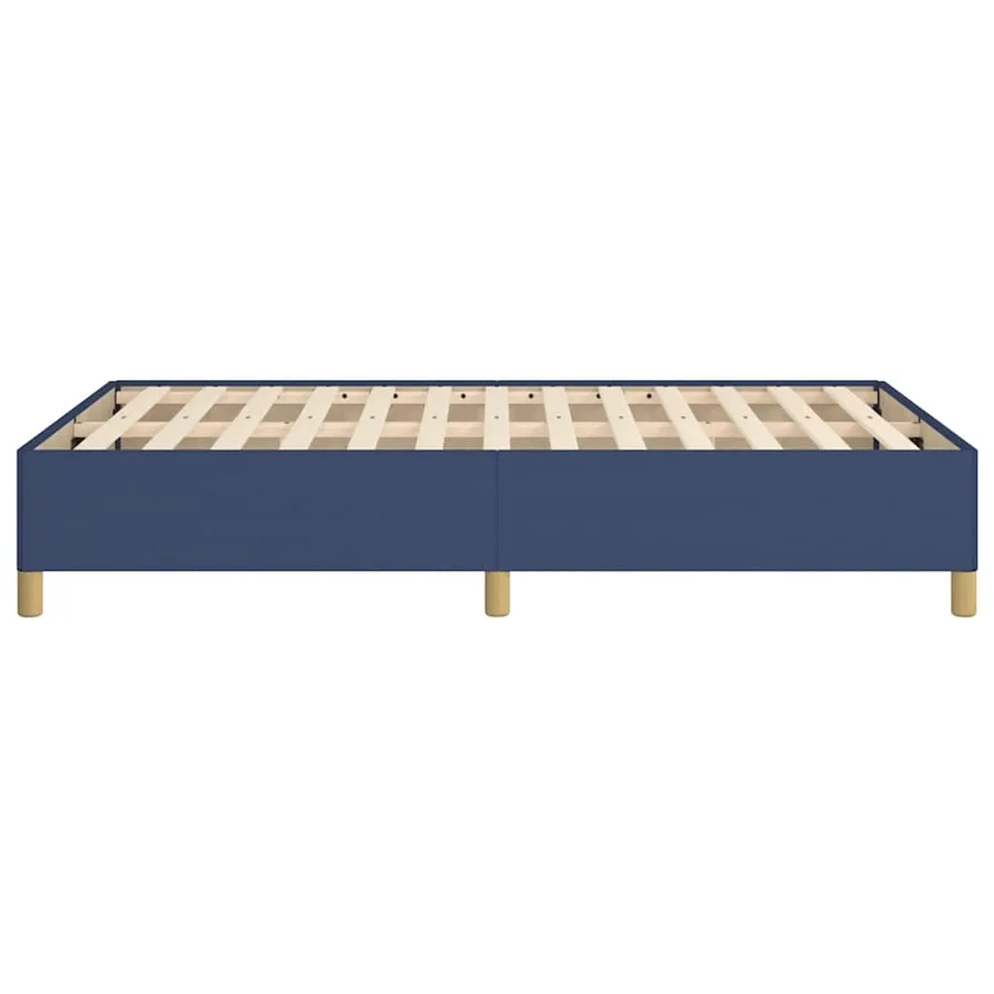 Cadre de lit sans matelas bleu 120x190 cm tissu - 6