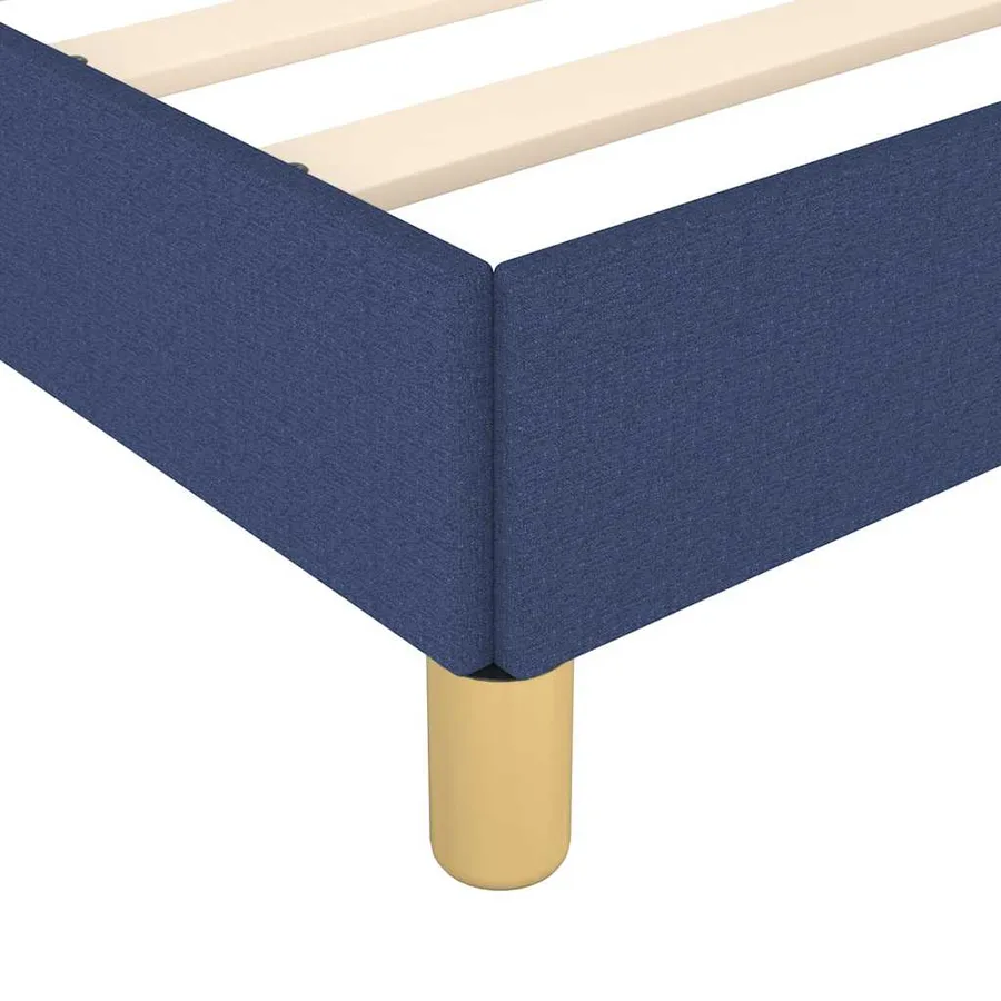Cadre de lit sans matelas bleu 120x190 cm tissu - 7