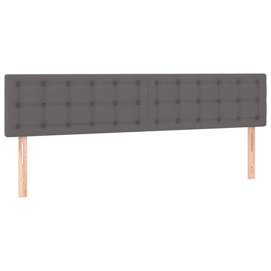 Sommier à lattes de lit avec matelas gris 120x190 cm similicuir - 7