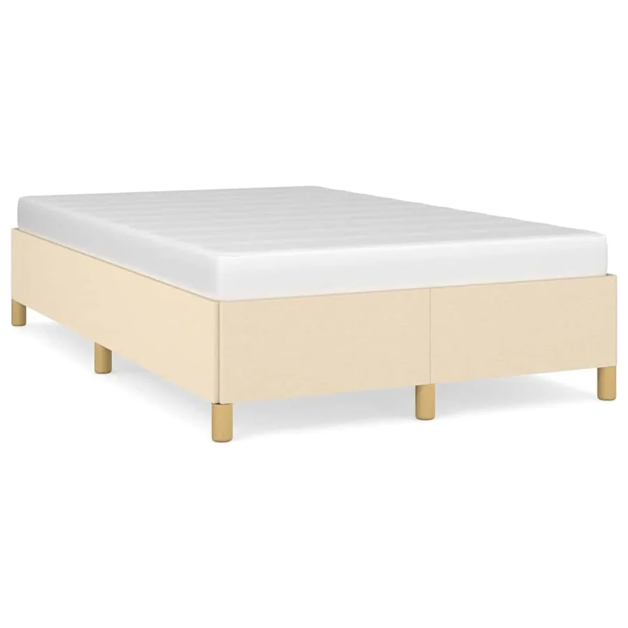 Cadre de lit sans matelas crème 120x190 cm tissu - 2
