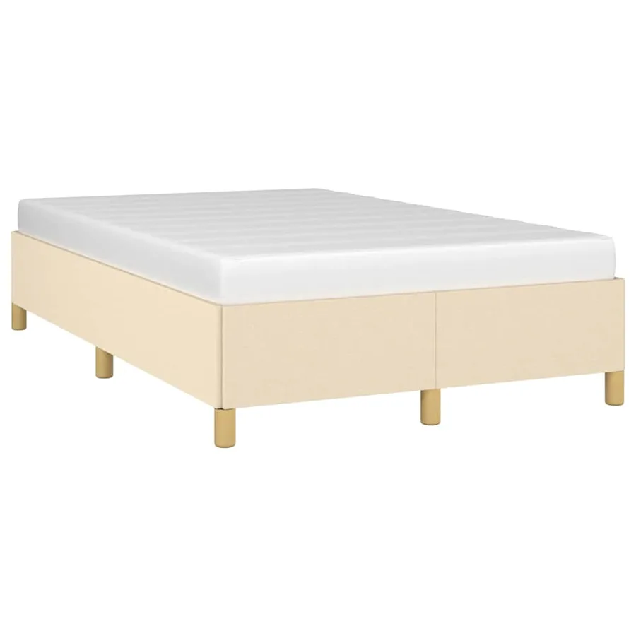 Cadre de lit sans matelas crème 120x190 cm tissu - 4