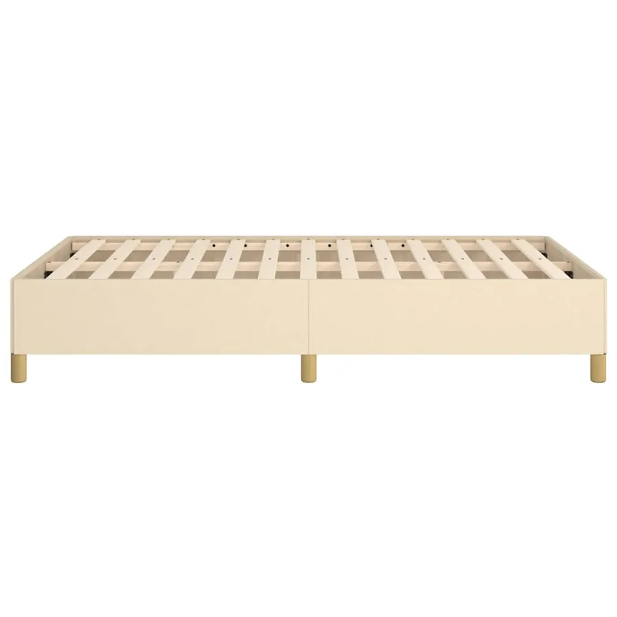 Cadre de lit sans matelas crème 120x190 cm tissu - 6