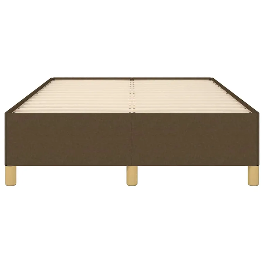 Cadre de lit sans matelas marron foncé 120x190 cm tissu - 4