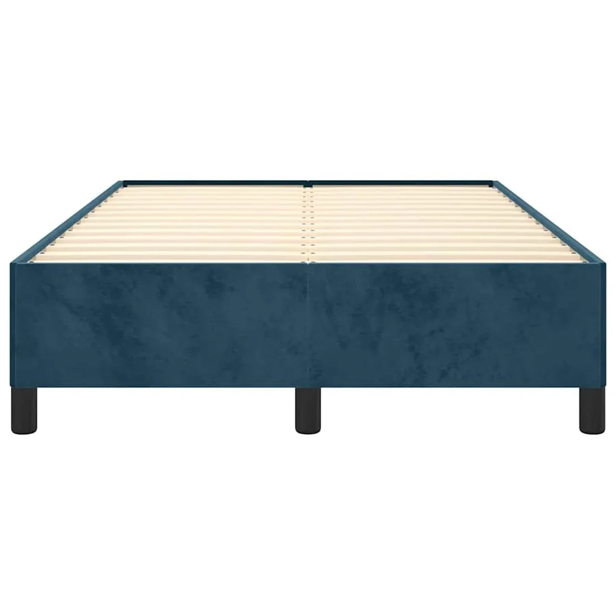 Cadre de lit sans matelas bleu foncé 120x190 cm velours - 5