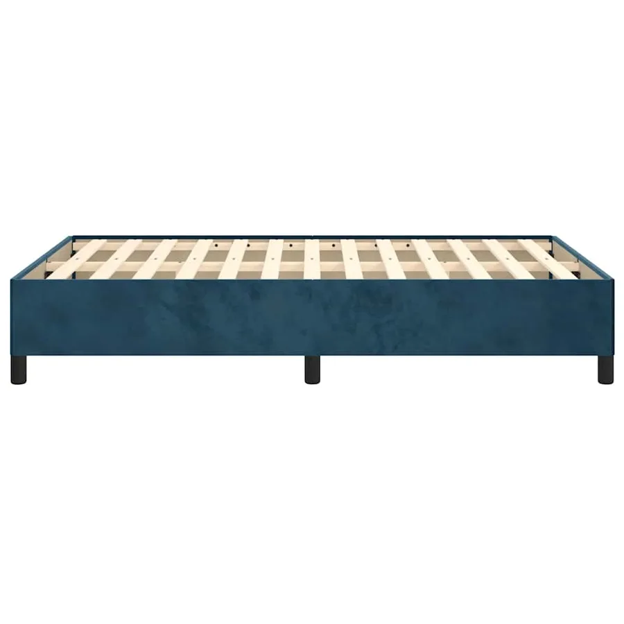 Cadre de lit sans matelas bleu foncé 120x190 cm velours - 6