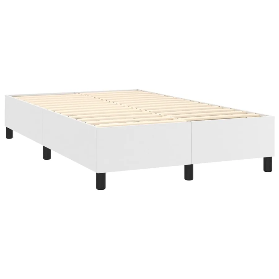 Sommier à lattes de lit avec matelas blanc 120x190cm similicuir - 4